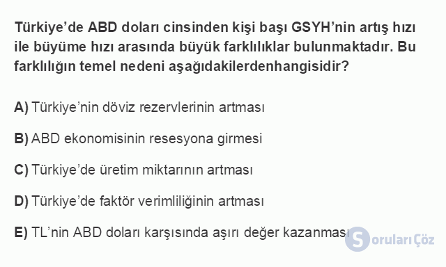 İKT402U 2. Ünite Türkiye’de Milli Gelir, Gelir Dağılımı ve Yoksulluk Testi III 1. Soru