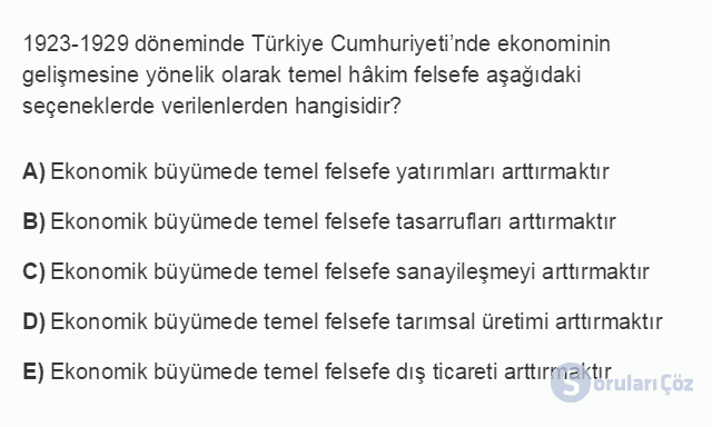 İKT402U 2. Ünite Türkiye’de Milli Gelir, Gelir Dağılımı ve Yoksulluk Testi III 18. Soru