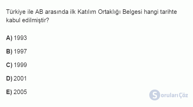 İKT406U 5. Ünite Tam Üyelik Sürecinde Türkiye: Üyelik Kriterleri Testi I 7. Soru