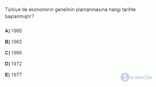ÇEK303U 7. Ünite Türkiye'de İstihdam Politikaları Testi I 1. Soru