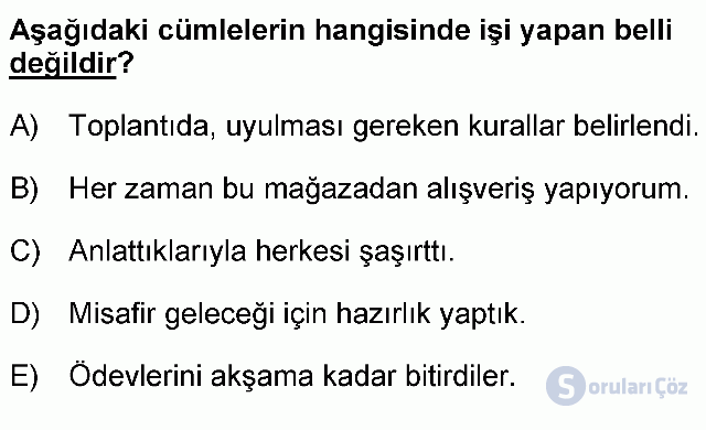 KPSS Ortaöğretim Türkçe Soruları 14. Soru
