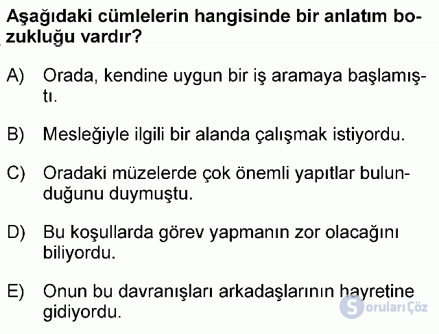 KPSS Ortaöğretim Türkçe Soruları 21. Soru