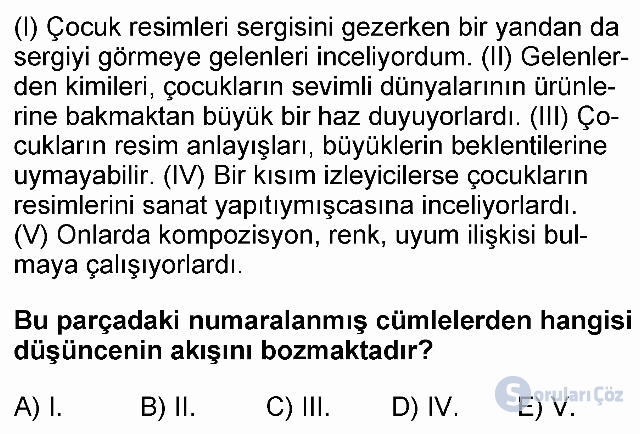 KPSS Ortaöğretim Türkçe Soruları 24. Soru