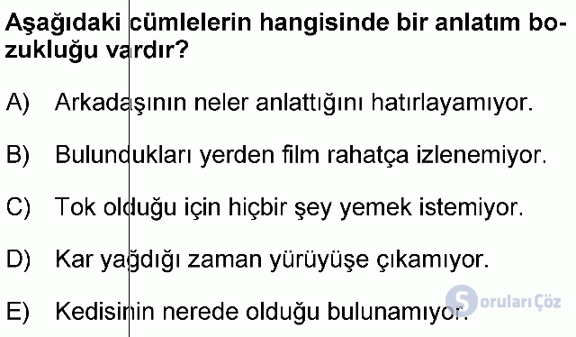 KPSS Önlisans Türkçe Soruları 15. Soru