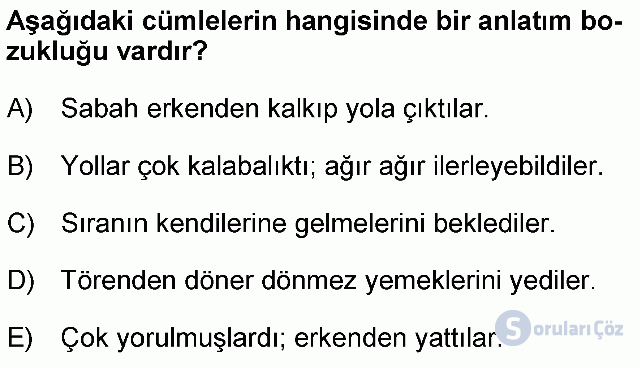 KPSS Önlisans Türkçe Soruları 17. Soru