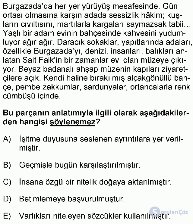KPSS Önlisans Türkçe Soruları 23. Soru
