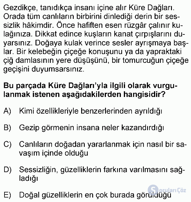 KPSS Önlisans Türkçe Soruları 24. Soru