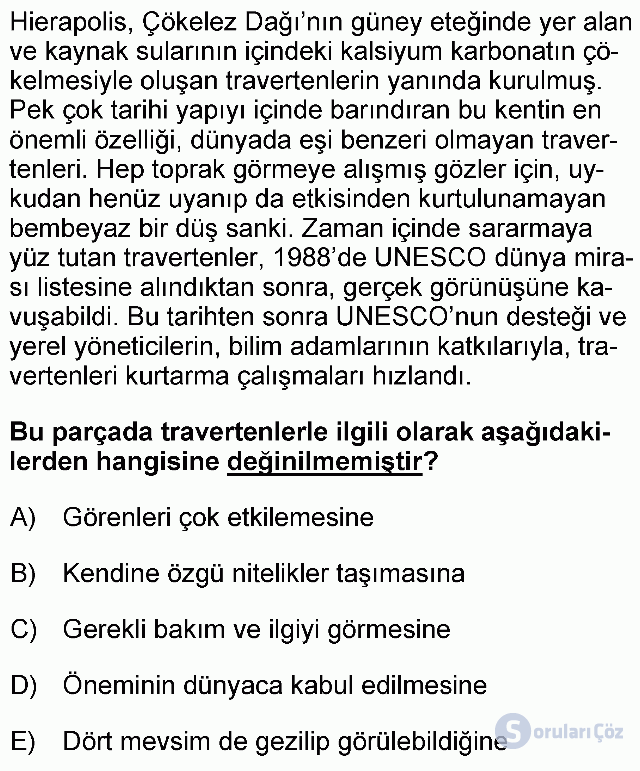 KPSS Önlisans Türkçe Soruları 34. Soru