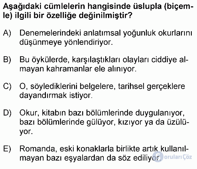 KPSS Önlisans Türkçe Soruları 6. Soru