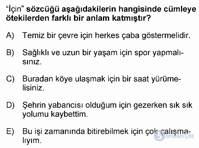 KPSS Ortaöğretim Türkçe Soruları 2. Soru