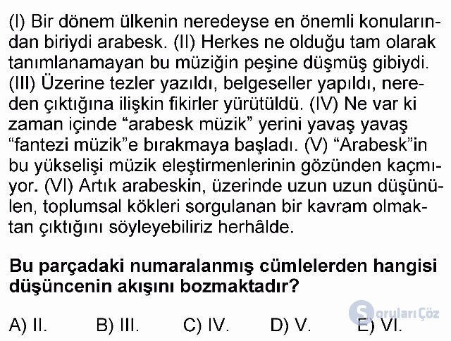 KPSS Ortaöğretim Türkçe Soruları 23. Soru