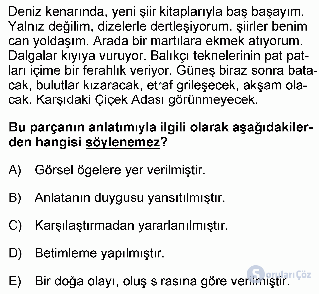 KPSS Ortaöğretim Türkçe Soruları 24. Soru