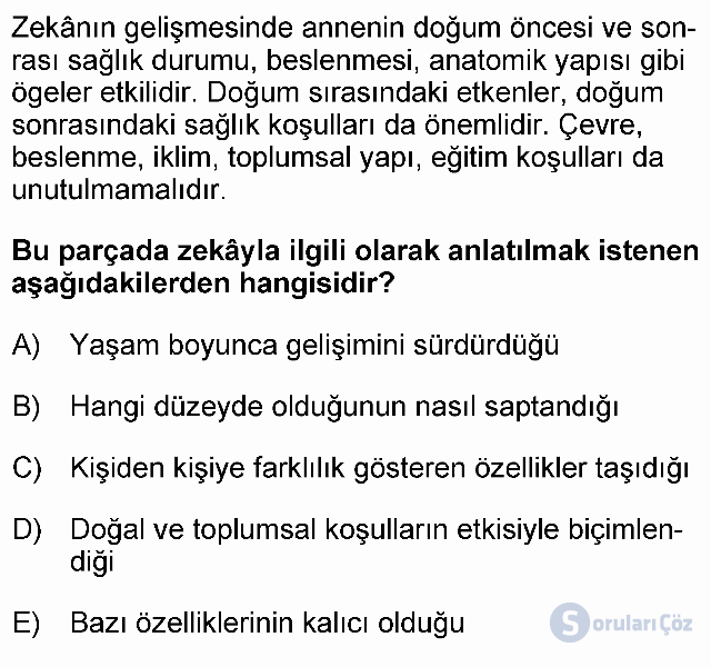 KPSS Ortaöğretim Türkçe Soruları 30. Soru