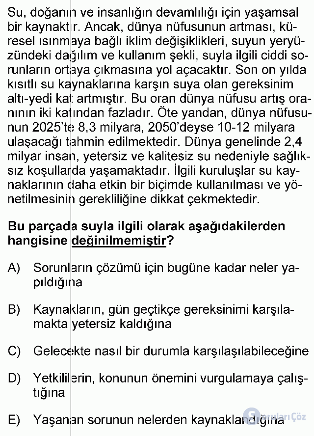 KPSS Ortaöğretim Türkçe Soruları 32. Soru