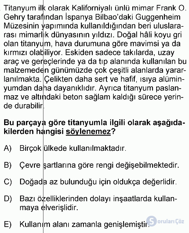 KPSS Ortaöğretim Türkçe Soruları 34. Soru