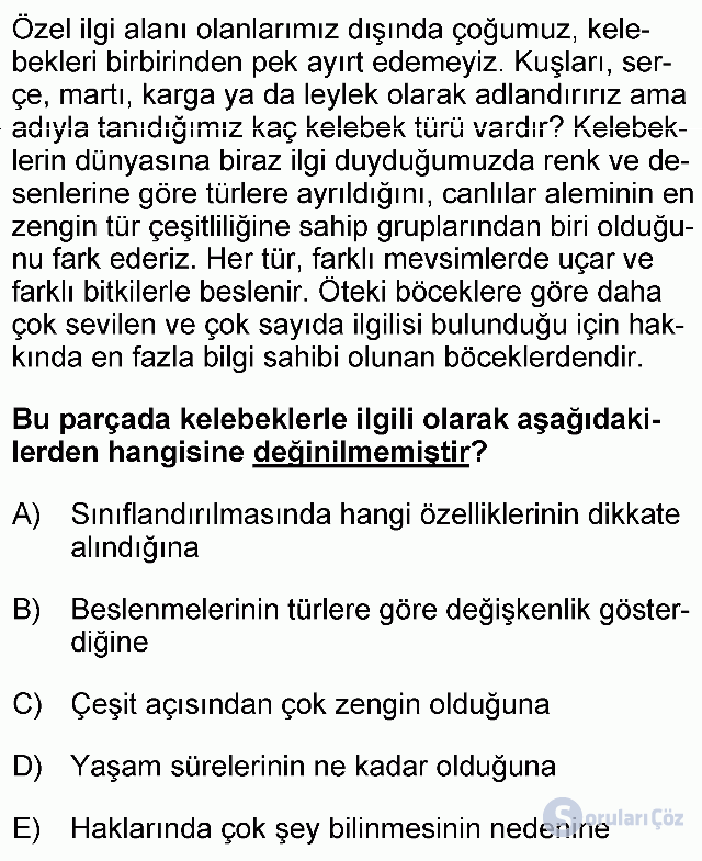 KPSS Ortaöğretim Türkçe Soruları 35. Soru