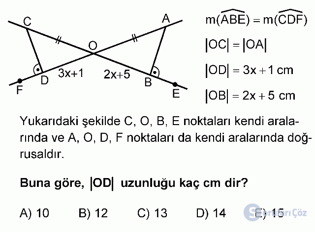 KPSS Ortaöğretim Geometri Soruları 3. Soru