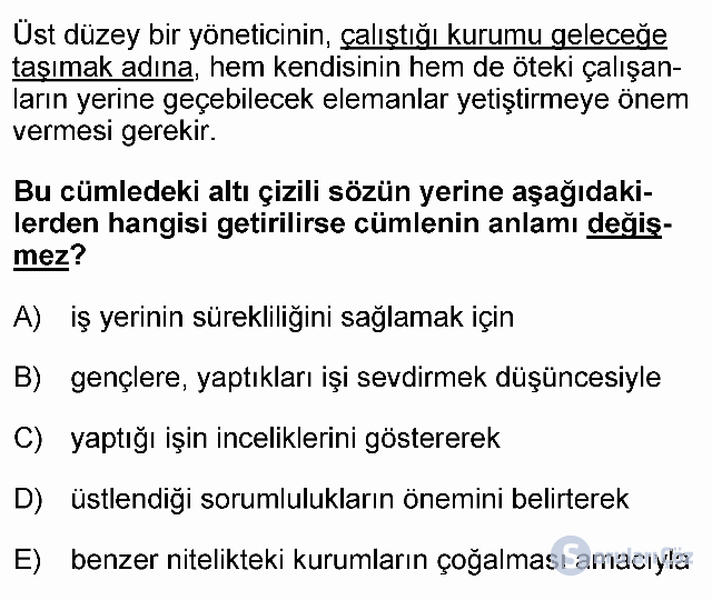 KPSS Önlisans Türkçe Soruları 3. Soru