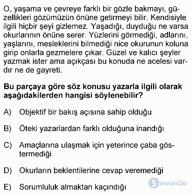 KPSS Önlisans Türkçe Soruları 32. Soru