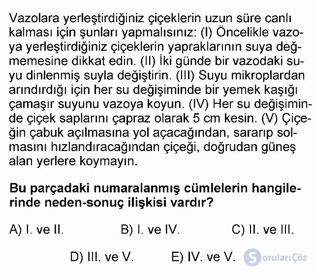 KPSS Önlisans Türkçe Soruları 8. Soru