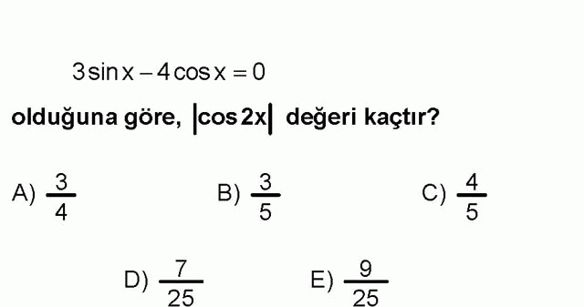 LYS Matematik Soruları 18. Soru