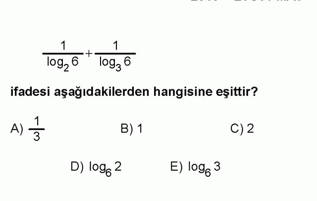 LYS Matematik Soruları 27. Soru