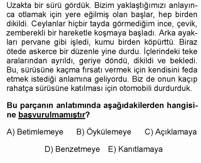 LYS Türk Dili ve Edebiyatı Soruları 15. Soru
