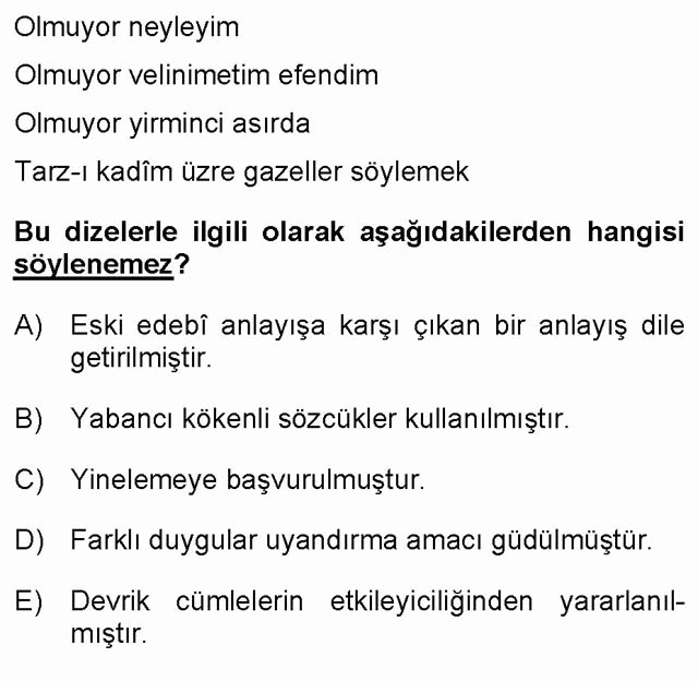 LYS Türk Dili ve Edebiyatı Soruları 24. Soru