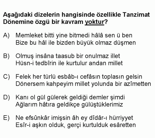 LYS Türk Dili ve Edebiyatı Soruları 34. Soru