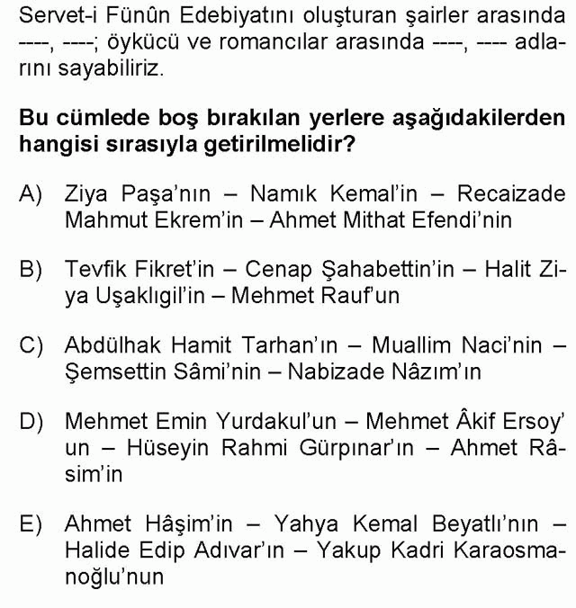 LYS Türk Dili ve Edebiyatı Soruları 36. Soru