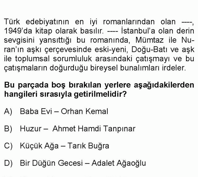 LYS Türk Dili ve Edebiyatı Soruları 49. Soru