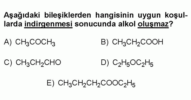 LYS Kimya Soruları 21. Soru