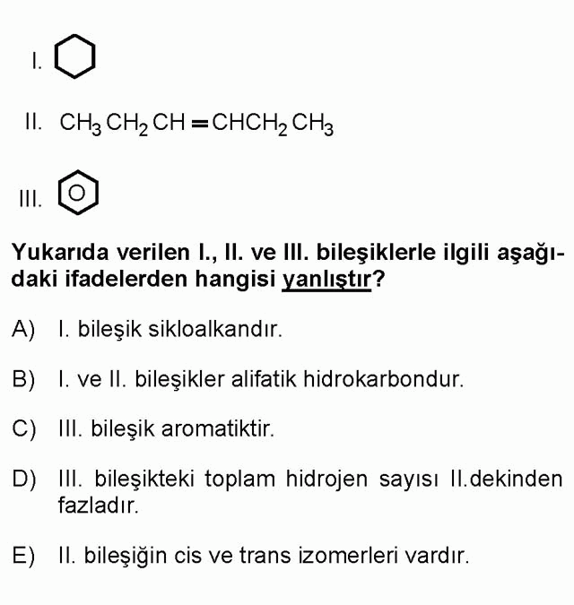 LYS Kimya Soruları 26. Soru