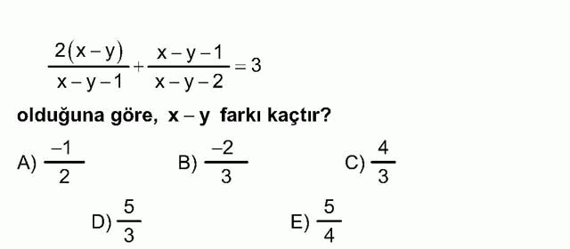LYS Matematik Soruları 9. Soru