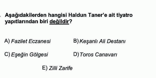 LYS Türk Dili ve Edebiyatı Soruları 52. Soru