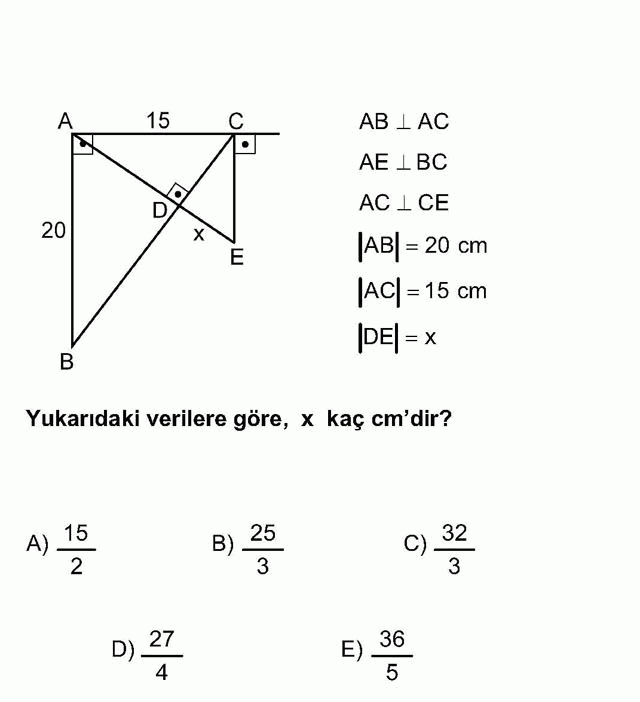 LYS Geometri Soruları 5. Soru