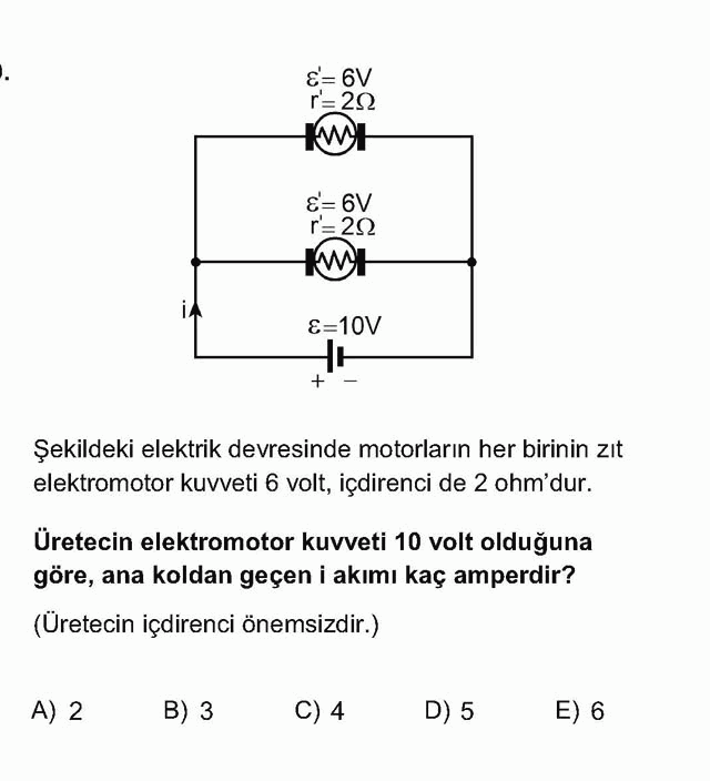 LYS Fizik Soruları 19. Soru