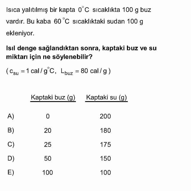 LYS Fizik Soruları 2. Soru