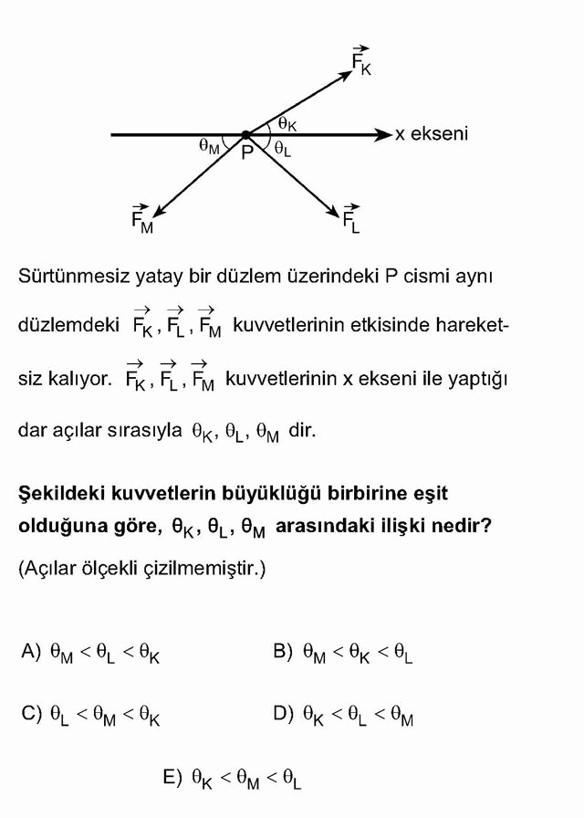 LYS Fizik Soruları 7. Soru