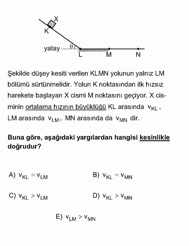 LYS Fizik Soruları 8. Soru