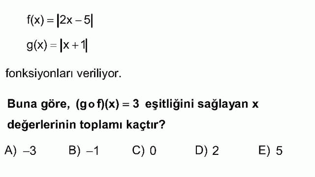 LYS Matematik Soruları 15. Soru
