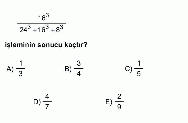 LYS Matematik Soruları 2. Soru