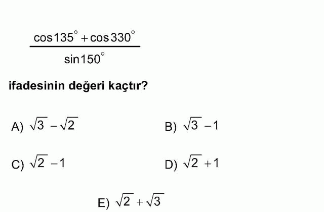 LYS Matematik Soruları 23. Soru