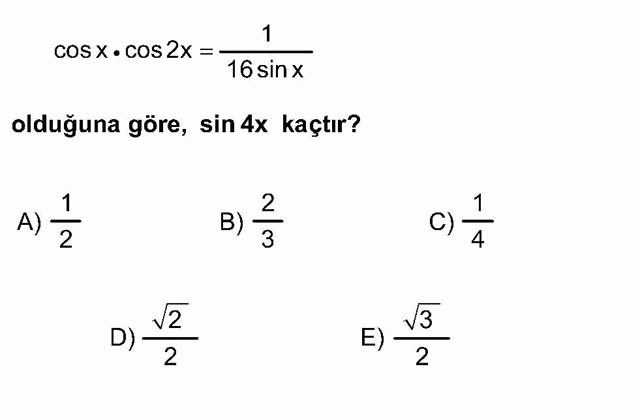 LYS Matematik Soruları 25. Soru