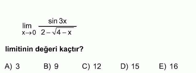 LYS Matematik Soruları 38. Soru