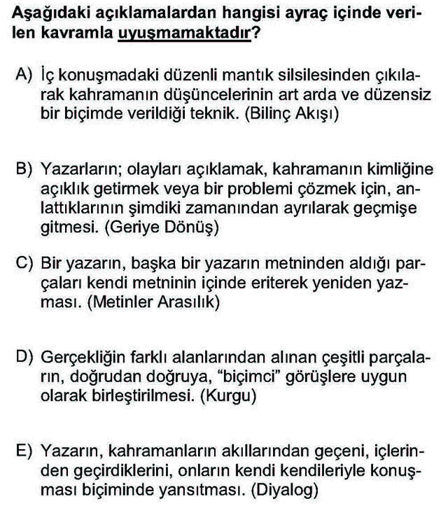 LYS Türk Dili ve Edebiyatı Soruları 24. Soru