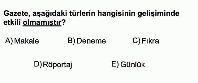 LYS Türk Dili ve Edebiyatı Soruları 32. Soru