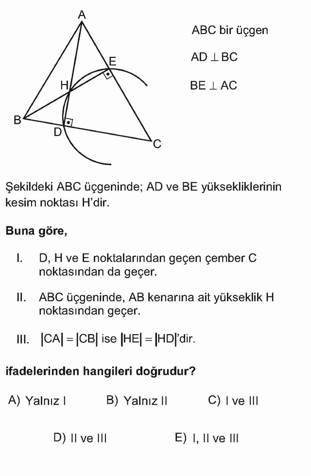 LYS Geometri Soruları 14. Soru