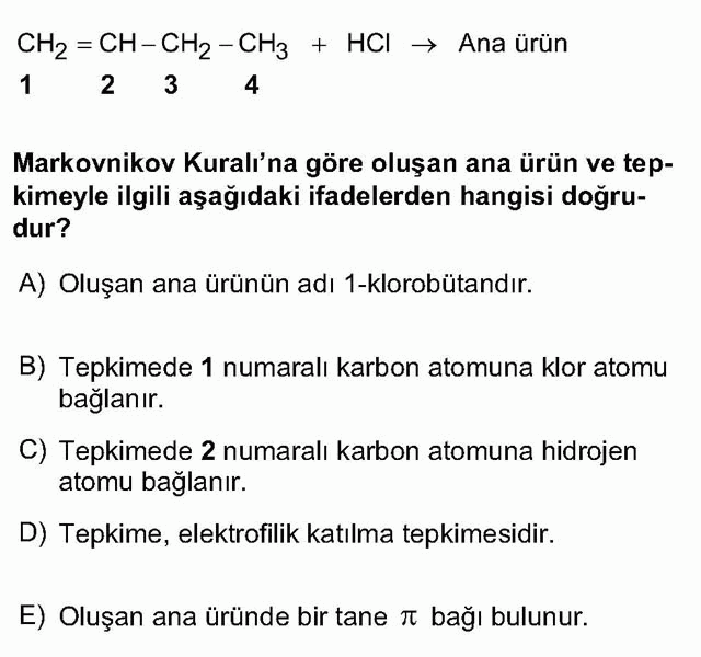 LYS Kimya Soruları 24. Soru