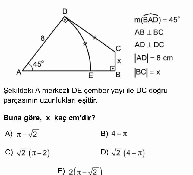LYS Geometri Soruları 17. Soru
